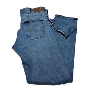 Lee Men's Regular Fit Straight Leg Blue Denim Jeans Size 34x34
